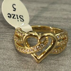 NWOT-Gold Filled Heart CZ Ring | Size 5 | New 💛